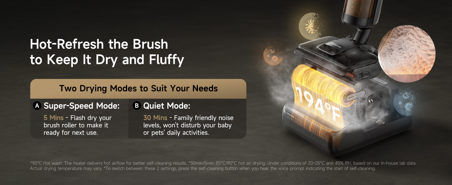 Hot Water Brush Cleaning dreaame H12 Pro FlexReach wet dry vacuum cleaner