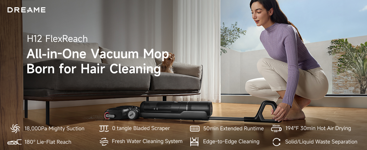 H12 Flex Reach All in ONE Vacuum Mop