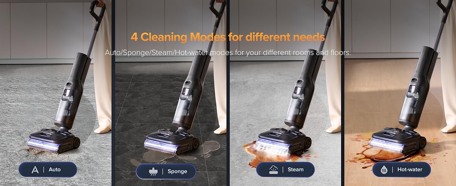 4 Cleaning Modes for different needs